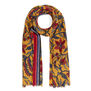 Yellow floral wool scarf